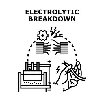 Electrolytic breakdown process causing electrical shock danger Stock Illustration