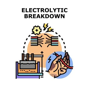 Electrolytic breakdown process causing electrical shock danger Stock Illustration