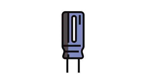 Electrolytic capacitor electronic component color icon animation Stock Footage 326097673