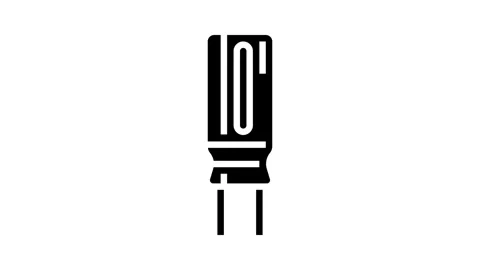 Electrolytic capacitor electronic component glyph icon animation Stock Footage 326155855