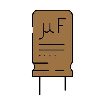 Electrolytic capacitor electronic component icon color illustration Stock Illustration