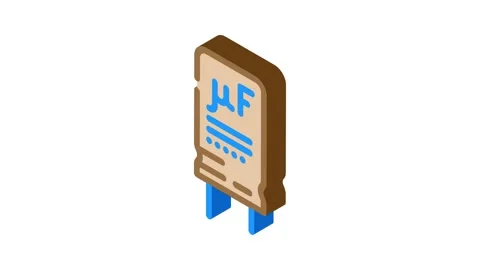 Electrolytic capacitor electronic component isometric icon animation Stock Footage 327292985