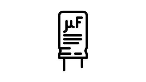Electrolytic capacitor electronic component line icon animation Stock Footage 326764063