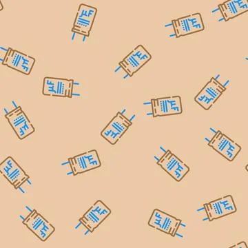 Electrolytic capacitor electronic component vector seamless pattern Stock Illustration