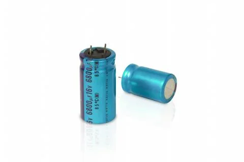 Electrolytic capacitor isolated Stock Photos
