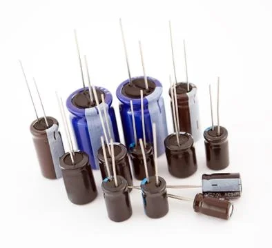 Electrolytic capacitors Stock Photos