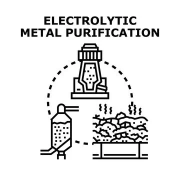 Electrolytic metal purification process in industrial production イラスト素材