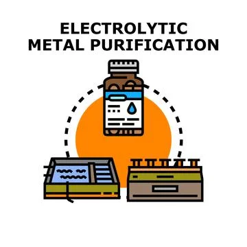Electrolytic metal purification process vector concept Stock Illustration