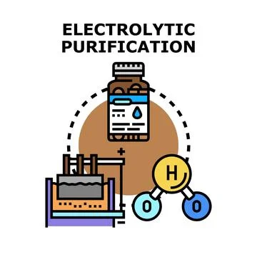 Electrolytic purification process for chemical water treatment Illustrazione stock