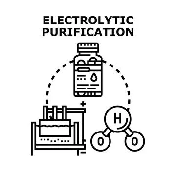 Electrolytic purification process for chemical water treatment Illustrazione stock