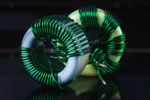 Electromagnetic Component Copper Inductors Stock Photos