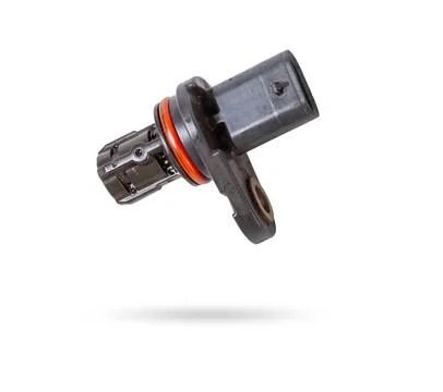 Electromagnetic crankshaft position sensor of a car engine in the hands of .. Stock Photos