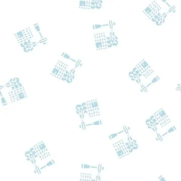 Electromagnetic equipment glyph vector seamless pattern Stock Illustration