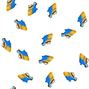 Electromagnetic equipment isometric icon seamless pattern 스톡 일러스트