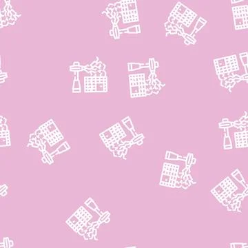 Electromagnetic equipment line vector seamless pattern 库存插图