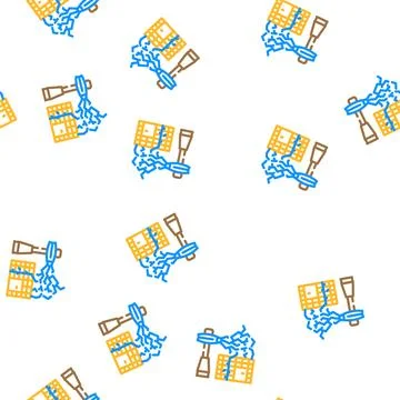 Electromagnetic equipment vector seamless pattern Stock Illustration