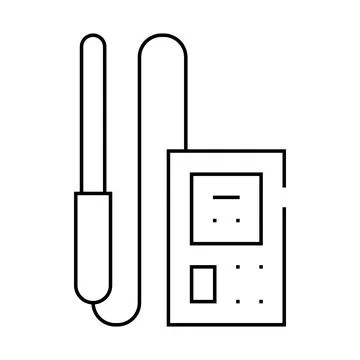 Electromagnetic field detector measuring equipment line icon vector illustr.. Illustrazione stock
