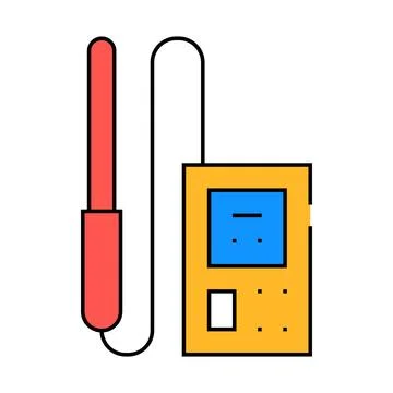 Electromagnetic field detector measuring equipment icon color illustration Illustrazione stock