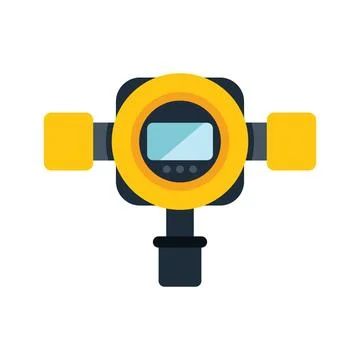 Electromagnetic flow meter measuring water flow rate Stock Illustration