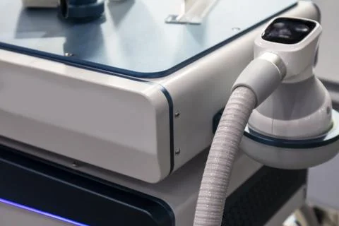 Electromagnetic focused shock wave physical therapy equipment Stock Photos