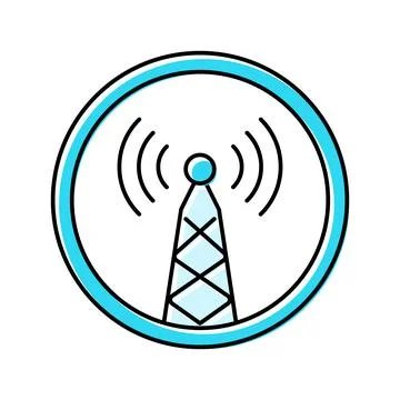 Electromagnetic interference label color icon vector illustration Stock Illustration