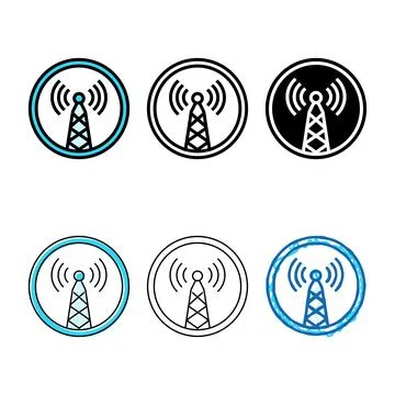 Electromagnetic interference label color icon vector variations Stock Illustration
