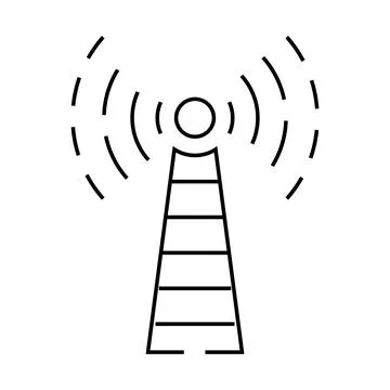 Electromagnetic interference label line icon vector illustration Stock Illustration