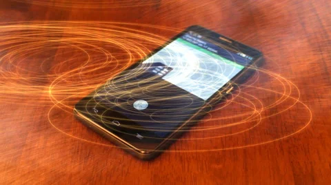 Electromagnetic radiation of devices ( smartphone ). Stock Footage 62501751