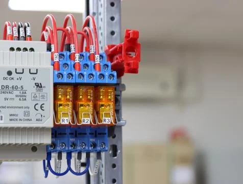 Electromagnetic relay. Stock Photos