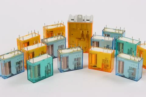 Electromagnetic relay. Stock Photos