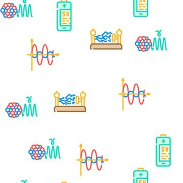 Electromagnetic Science Physics Icons Set Vector Stock Illustration