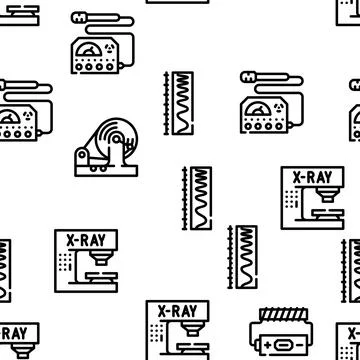 Electromagnetic Science Physics Vector Seamless Pattern 库存插图