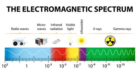 The electromagnetic spectrum vector diagram Stock Illustration