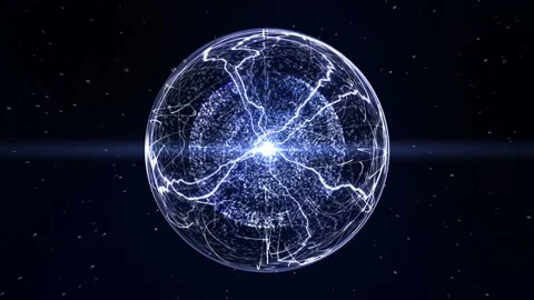 Electromagnetic sphere background Stock Footage 100644007