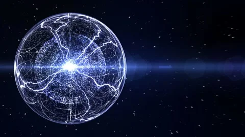 Electromagnetic sphere background Stock Footage 100644039