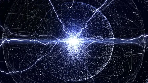 Electromagnetic sphere background Stock Footage 100644044