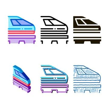 Electromagnetic train icon vector stylized outline 스톡 일러스트