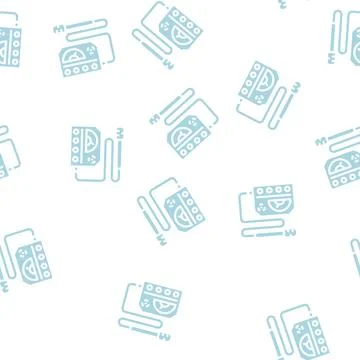 Electromagnetic wave meter glyph vector seamless pattern 스톡 일러스트