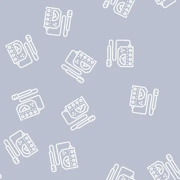 Electromagnetic wave meter line vector seamless pattern Stock Illustration