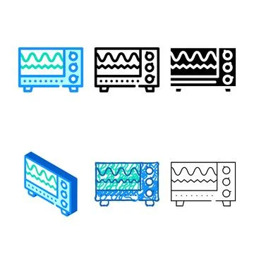 Electromagnetic waves checking equipment color stylized icon vector Stock Illustration