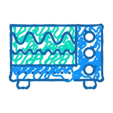 Electromagnetic waves checking equipment icon doodle illustration Stock Illustration