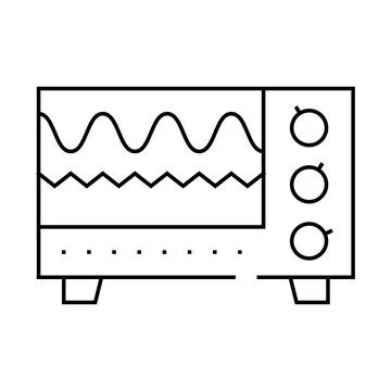 Electromagnetic waves checking equipment line icon vector illustration Stock Illustration