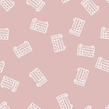 Electromagnetic waves checking equipment line vector seamless pattern イラスト素材