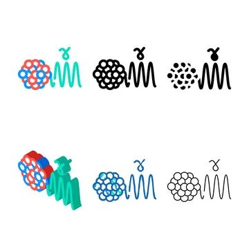 Electromagnetic waves color icon types vector Stock Illustration