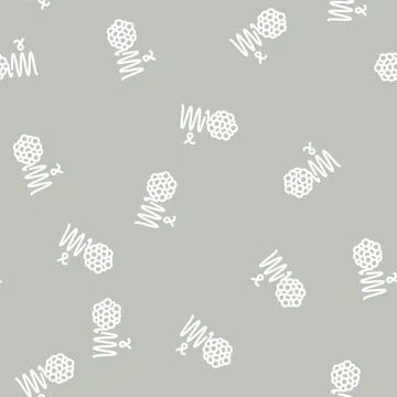 Electromagnetic waves line vector seamless pattern 스톡 일러스트