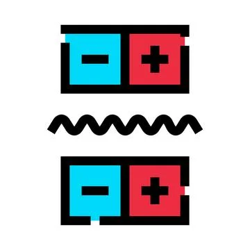 Electromagnetism physics depicting electric force repulsion Stock Illustration