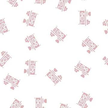 Electromechanical pottery wheel glyph vector seamless pattern Stock Illustration