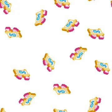 Electromechanical pottery wheel isometric icon seamless pattern Stock Illustration