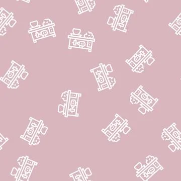 Electromechanical pottery wheel line vector seamless pattern 库存插图