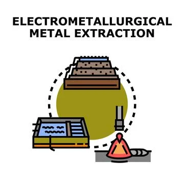 Electrometallurgical metal extraction process using electric current イラスト素材